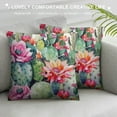 thumbnail image 3 of GOSMITH  Throw Pillow Covers Boho Watercolor Cactus Flowers Twigs Feathers Arrows Green Leaves Decorative Pillow Cover for Pillows Couch Sofa Bed, 3 of 5