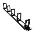 thumbnail image 2 of 19 Inch 1u Rack Cabinets Cable Management Network Organizer Hollow Metal Base Five Ring Detachable, 2 of 5