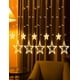 thumbnail image 1 of Luces 138 Led Cortina 12 Estrellas Decorativas 8 Modos Amarilla VIMI, 1 of 9
