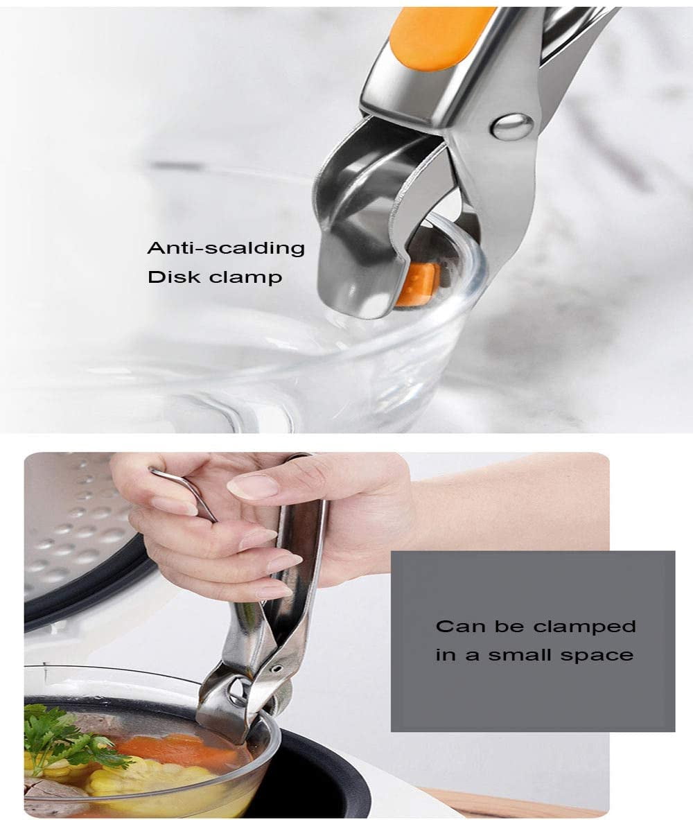 Surlong Anti-scalding Clip Multifunctional Kitchen Food Tongs（Pink)