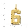thumbnail image 2 of 14k Yellow Gold Casted Large Diamond-cut Number 6 Charm, 2 of 3