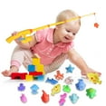 Play Water Fishing Game Set for Kids, Baby Learning Toy with Pole Rod, Net, Plastic