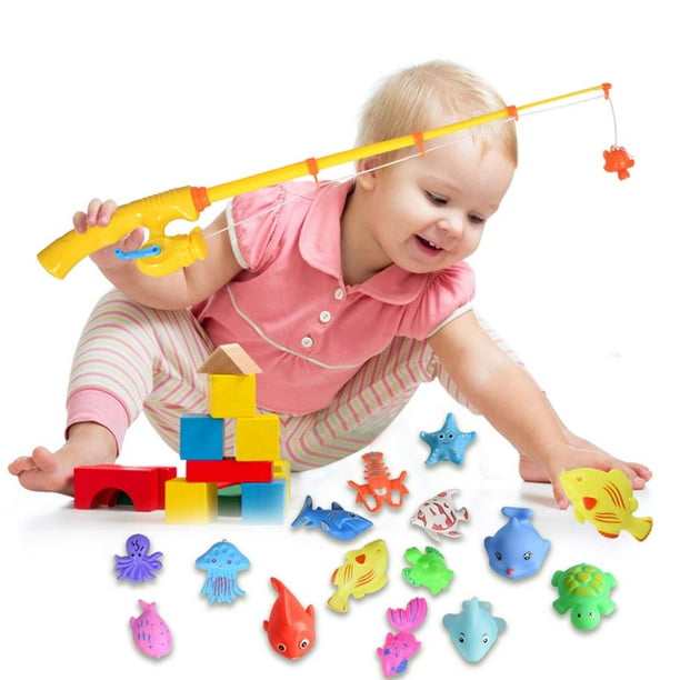 7Pcs Magnetic Fishing Toys Game Set for Baby Kids Bath Time Pool Party with  Pole