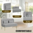 thumbnail image 4 of Modern Velvet 2-Seater Sofa Simplicity Cozy with Two Pillows and Gold Metal Legs, 4 of 9
