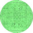 thumbnail image 1 of Ahgly Company Indoor Round Abstract Emerald Green Modern Area Rugs, 4' Round, 1 of 4