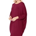 thumbnail image 4 of Women's Plus Size Round Neck Draped Side 3/4 Dolman Sleeves Dress, 4 of 4