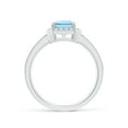 thumbnail image 2 of ANGARA Natural 1.35 ct Aquamarine Engagement Ring with Diamond Halo in 14K White Gold for Women (Size-8x6mm) | March Birthstone, Anniversary, Jewelry Gift for Women | Natural Aquamarine Ring, 2 of 9