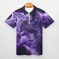 thumbnail image 3 of Purple Wolf Men Zipper T-shirt Summer Casual Short Sleeve T-shirt Top, 3 of 7