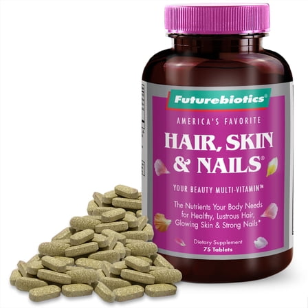 Futurebiotics Hair, Skin & Nails Beauty Multivitamin with Biotin, 75 Tablets