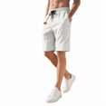 thumbnail image 4 of Men'S Casual Shorts Elastic Waist Shorts Summer Beach Drawstring Shorts with Pockets White XL, 4 of 9
