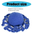 thumbnail image 3 of Patchwork Bucket Hat for Outdoor Ruffle Brims Crochet Hat Girl Breathable Fishing Hat Photoshoots Hat Beach Vacation Hat, 3 of 5