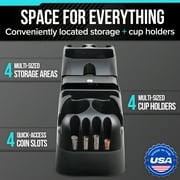 TSI Locking Center Console for Minivans, SUVs, Middle Van Console, Black, Height 11.5