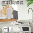 thumbnail image 3 of Luxspire Marble Hand Towel Racks, Countertop Free Standing Hand Towel Holder, Natural Marble Base Stainless Steel Rotatable Hand Towel Stand for Bathroom Kitchen Counter, 17 inch, F-Shape, 3 of 7