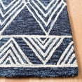 thumbnail image 3 of SAFAVIEH Micro-Loop Crispin Geometric Wool Area Rug, Navy/Ivory, 5' x 5' Square, 3 of 10