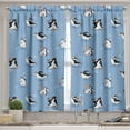 thumbnail image 2 of Ambesonne Cartoon Animal Valance & Curtain, Skating Penguins, 55"x24", Multicolor, 2 of 6