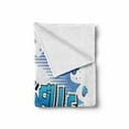 thumbnail image 2 of France Soft Flannel Fleece Throw Blanket, Marseille Text Cloud Designed as Comic Book Style on Plain Background, Cozy Plush for Indoor and Outdoor Use, 50" x 70", White and Azure Blue, by Ambesonne, 2 of 6