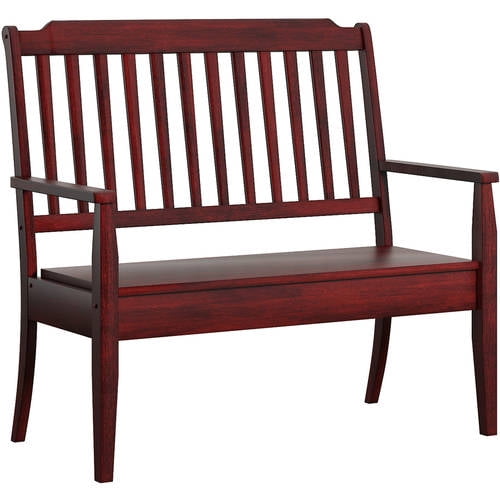 Weston Home Farmhouse Storage Bench with Spindle Back - Walmart.com