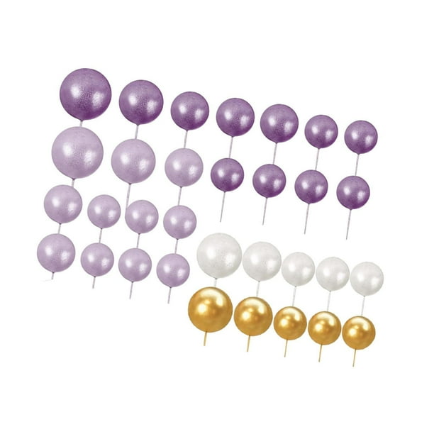 32 adornos para tartas con forma de bola, para fiestas, con forma de globo con Violet
