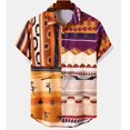 thumbnail image 1 of Men's Geometric 3d Printed Hawaiian Shirt Summer Loose Breathable Oversize Short Sleeve Vintage Aloha Button Blouse Clothes, 1 of 5