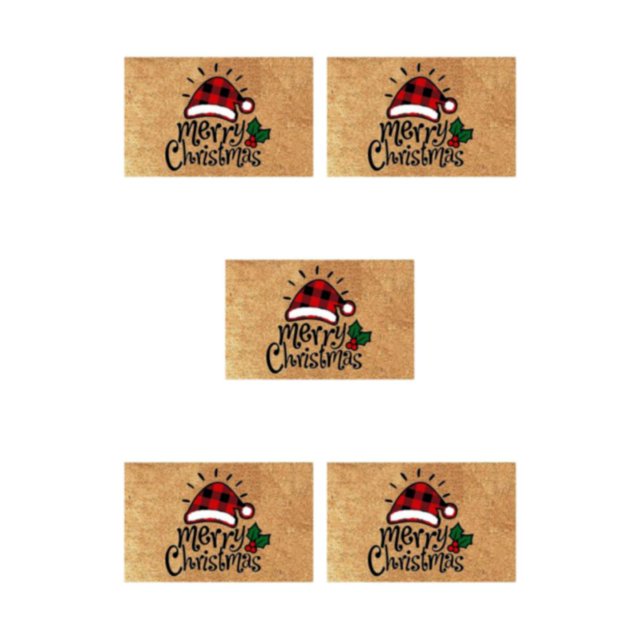 VONKY Quick Dry Merry Christmas Gnome Doormat For Christmas Theme Easy To Clean Christmas hat 5Set