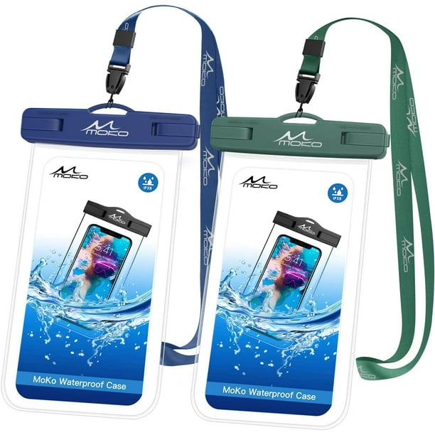MoKo Pochette étanche pour téléphone [lot de 2], étui étanche pour  téléphone sous-marin avec cordon compatible avec iPhone 13 Mini/12 