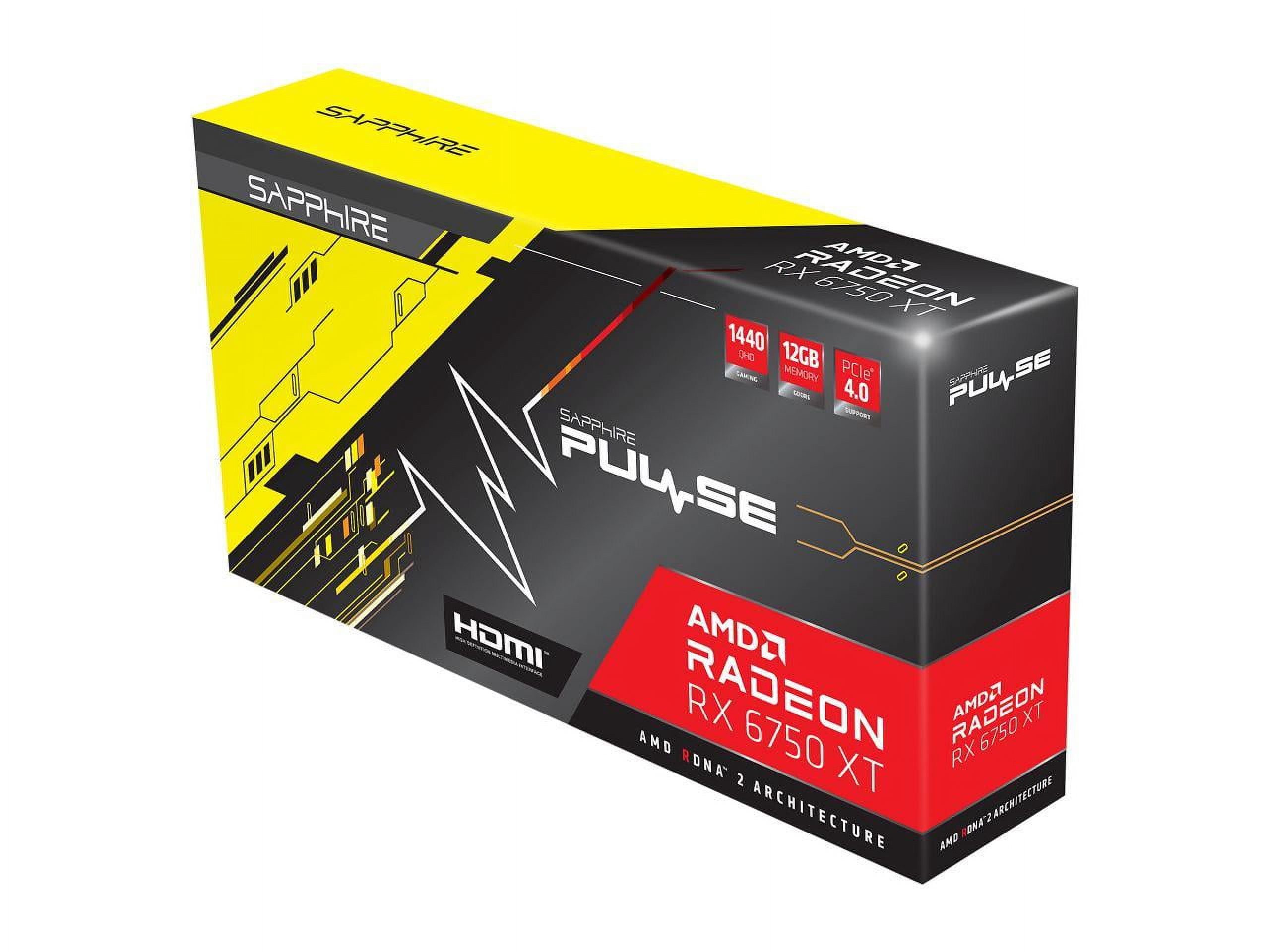 SAPPHIRE PULSE Radeon RX 6750 XT Graphics GPU, 12GB GDDR6, PCI