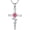 A01-Hibiscus, variant on Daisy Cross Necklace 925 Sterling Silver Daisy Pendant Birth Flower Cross Necklace Jewelry Floral Gifts for Women