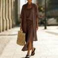 thumbnail image 6 of TaTaai Women's 3-Piece Linen Blend Set with Cardigan, Camisole Top, and Midi Skirt for Casual Layered Look Gift, 6 of 9