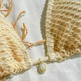 thumbnail image 7 of Hduncf Women's 2 Piece Halter Triangle Bikinis Thong Tie Bikini Sets Swimsuits Swim Bathing Suit Adjustable Suit Beige L, 7 of 7