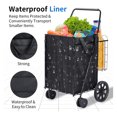 thumbnail image 3 of Upgraded Shopping Cart with 360° Swivel Wheels and Basket Liner for Shopping, Laundry, Home, Outdoor - Extra Large Heavy Duty Utility Cart - Foldable & Lightweight - Black, 3 of 5