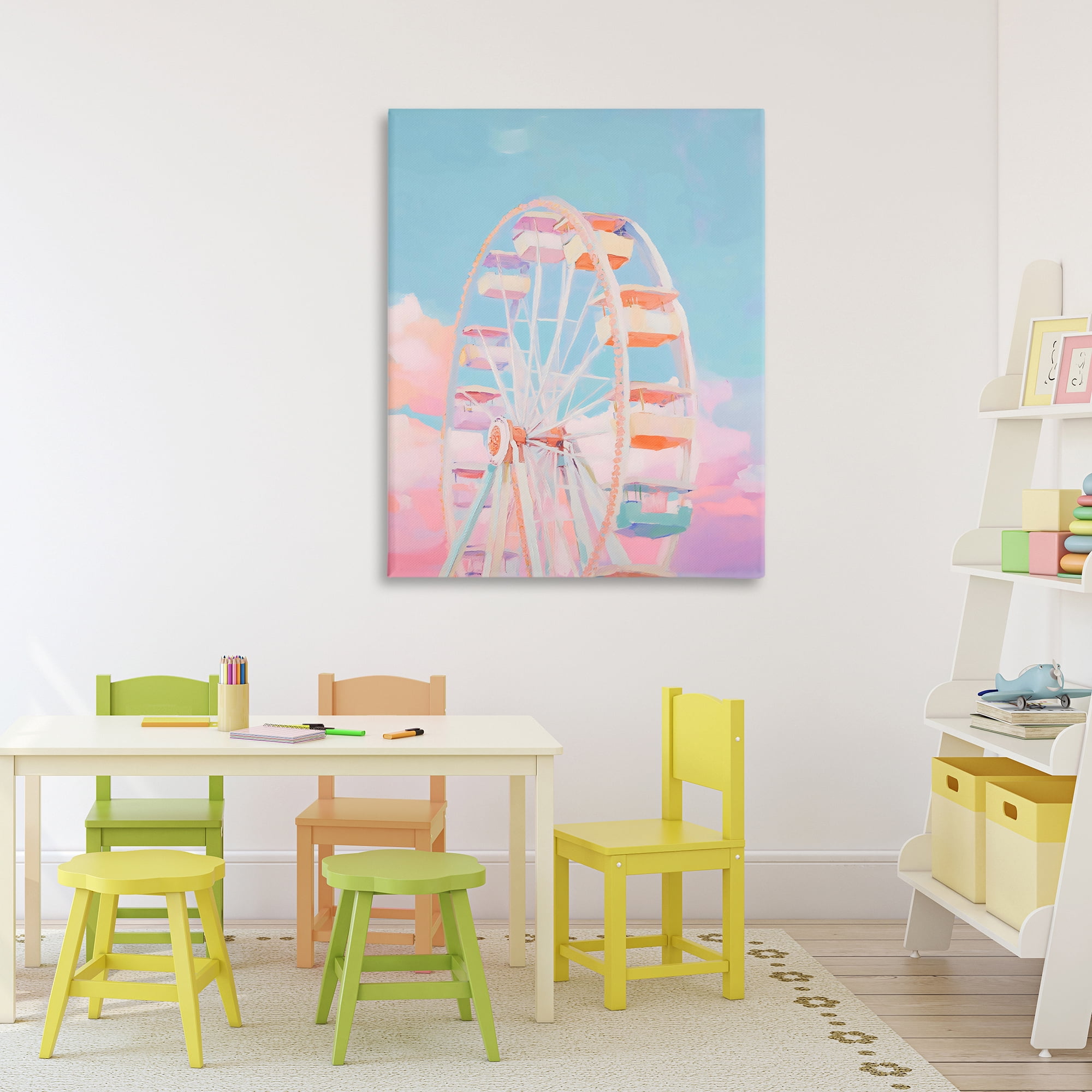 Stupell Industries Ferris Wheel & Cotton Candy Sky Canvas Wall Art, design by The Prints Vibe