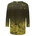 thumbnail image 5 of Pompotops Mode T-shirt Décontracté à Manches 3/4 Col Rond Confortable pour Femmes en Solde, 5 of 5