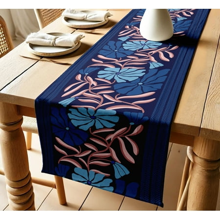 Vargottam Cotton Twill Table Runner - 14 Wide Floral Pattern Dining Table Runner for Farmhouse & Modern Decor - Machine Washable - Multiple Sizes (60 to 120 )