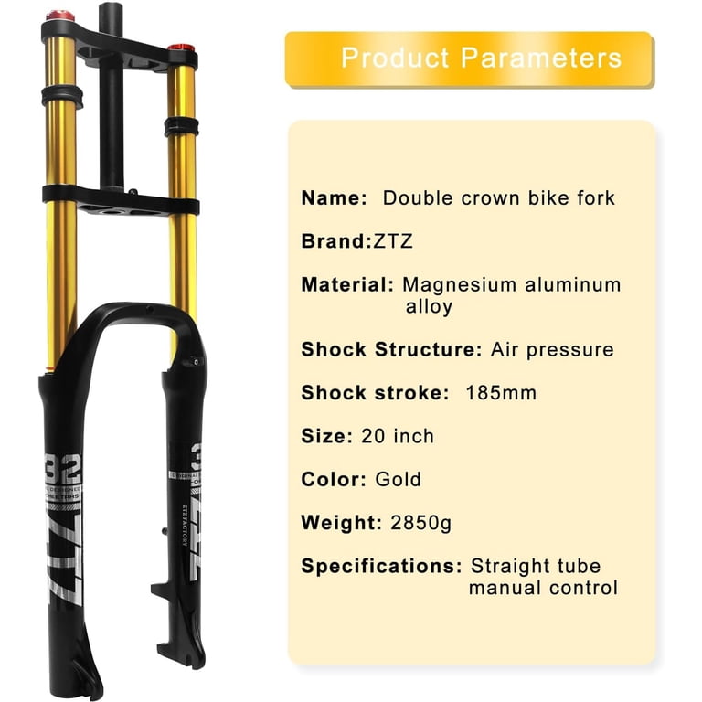 ZTZ 20/26 inch 4.0 Fat Tire Bike Air Suspension Fork - 180mm