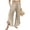 Beige, variant on Womens Linen Pants Ruffle Hem Wide Leg Casual Summer Boho Trousers with Side Pockets
