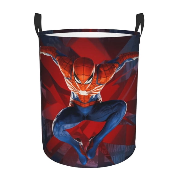 Large Laundry Basket With Handle, S-Pider Man Collapsible Laundry Hamper, Dirty Clothes Basket Hamper For Bedroom Bathroom Storage Containers Home Medium