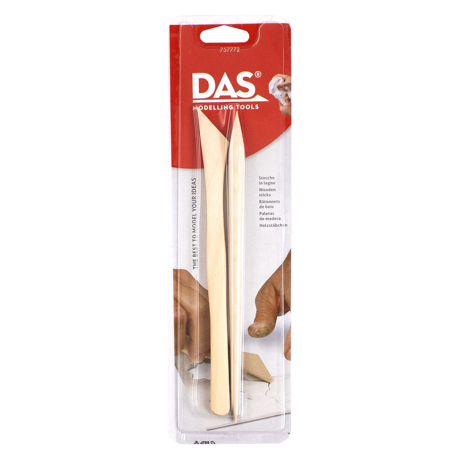 DAS Modeling Clay Tools, Hardwood Set, 2 Pieces Per Set, 3 Sets