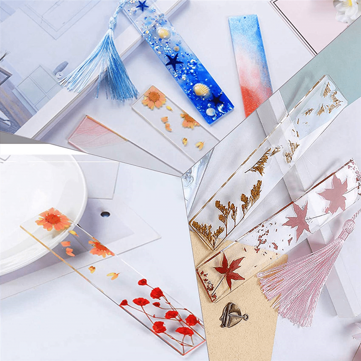 Marque-Page En Résine Silicone Moule DIY 5 PiècesTransparente Moule