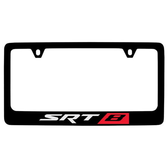 Chrysler SRT 8 Black Coated Metal License Plate Frame Holder
