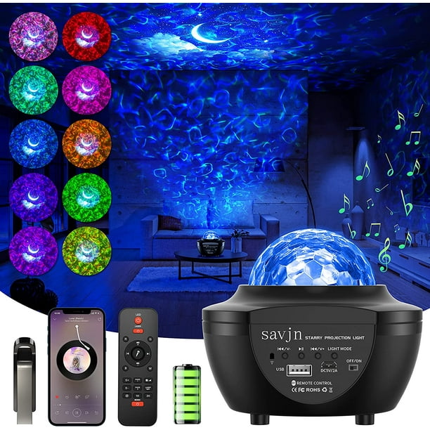 Star Projector Galaxy Light, 2200mAh Rechargeable Cordless LED