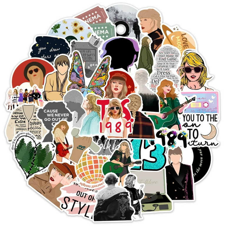 Singer Taylor Swift Stickers 50 Pcs Vinyls Waterproof Sticker Of
