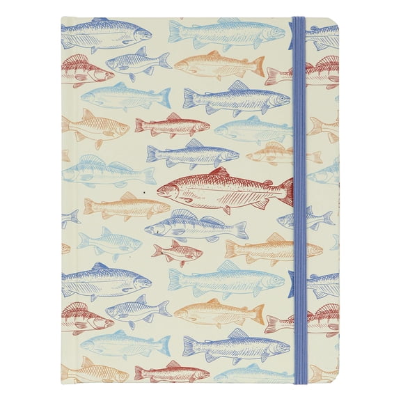 Pen+Gear Brand Fish Casebound Journal with Bookmark Ribbon,120 Ruled Sheets