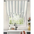thumbnail image 3 of Blue Striped Tie Up Curtains for Window, Modern Stripes Farmhouse Thermal Insulted Balloon Shade Adjustable Rod Pocket Curtains Valance Panels for Kitchen Bathroom Café 42 x 54, 3 of 7