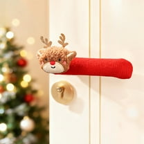 Kumdkd Christmas Door Handle Covers Decorations, Knit Glove Style Door Knob Covers, Easy Install Festive Decor for Home, Cabinet, Store Doors, Reusable Holiday Door Handle Decor, 7.28x2.17x1.18in