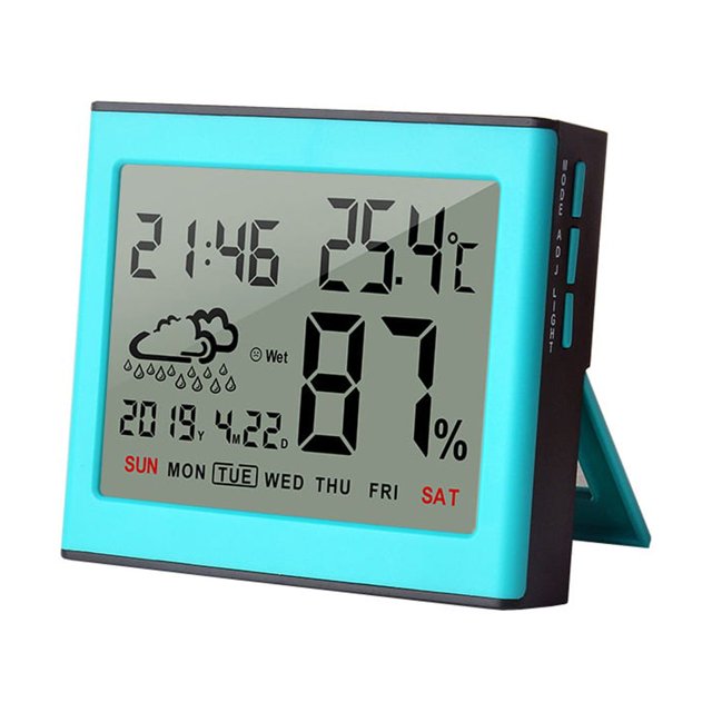 Naiovety Termómetro 10 -99 LCD Digital ℃/℉ Higrómetro de escritorio para habitación con soporte Medidor de humedad de temperatura Type8 NO8