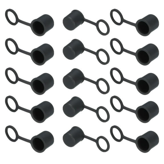 15pcs BNC-B Port Duct Covers Caps Silicone Plugs Protector for Video and Audio Devices Internet Network, Black