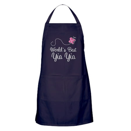 CafePress - Worlds Best Yia Yia - Kitchen Apron with Pockets, Grilling Apron, Baking