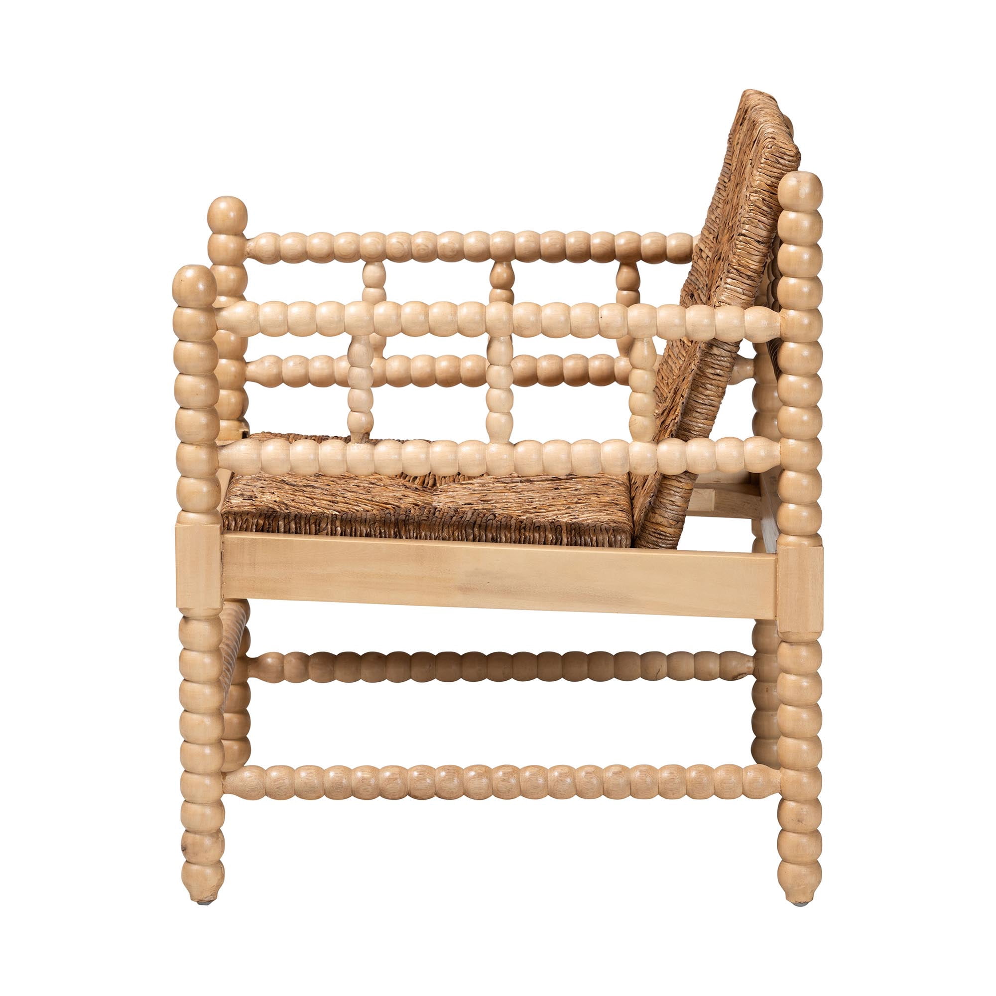 bali & pari Dolores Transitional Armchair, 16.9" H Seat Height, Natural Brown