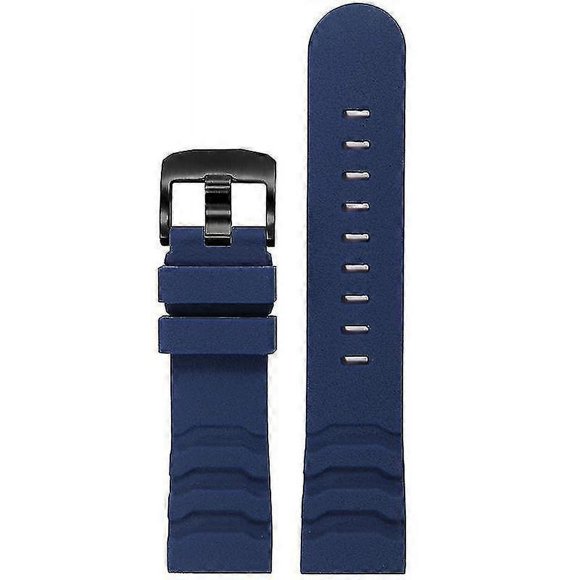 Hög kvalitet 24mm Silicone Watchband Strap compatible Luminox Watches Strap Accessories-Dark Blue Black Buckle Gift