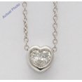 thumbnail image 3 of 18k White Gold Pear Diamond Two-Stone Vintage Framed Heart Shape Pendant (0.4 Ct G SI2 Clarity), 3 of 4